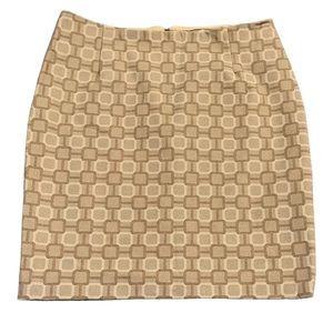 Tahari Tan Print Mini Skirt